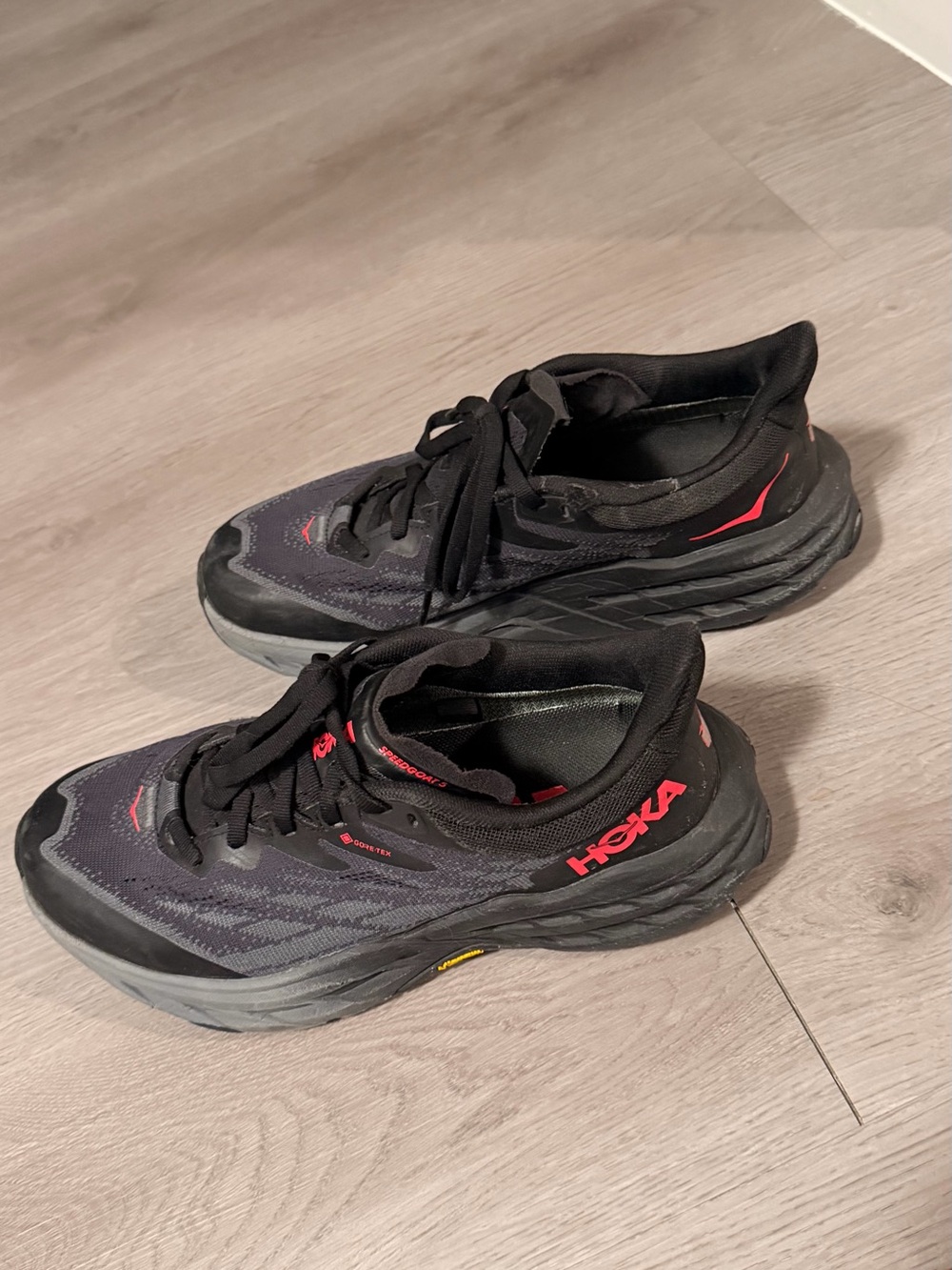 Hoka Black with Red Accent Women’s Athletic Shoes